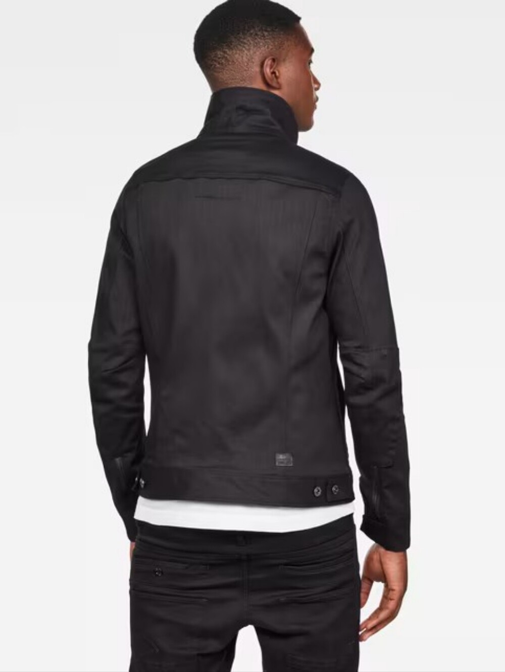 Men's Black Slim Button-Front Jacket - Picture 2 of 16